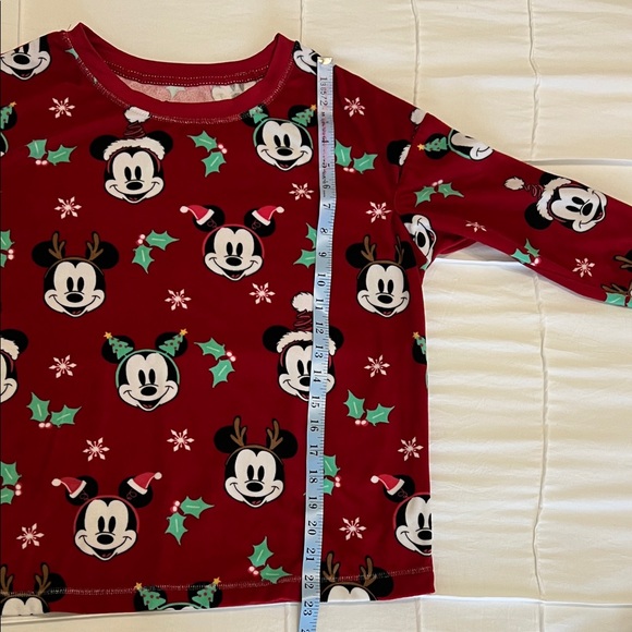 Disney Red Mickey Mouse Holiday Plush Pajamas - Picture 6 of 12
